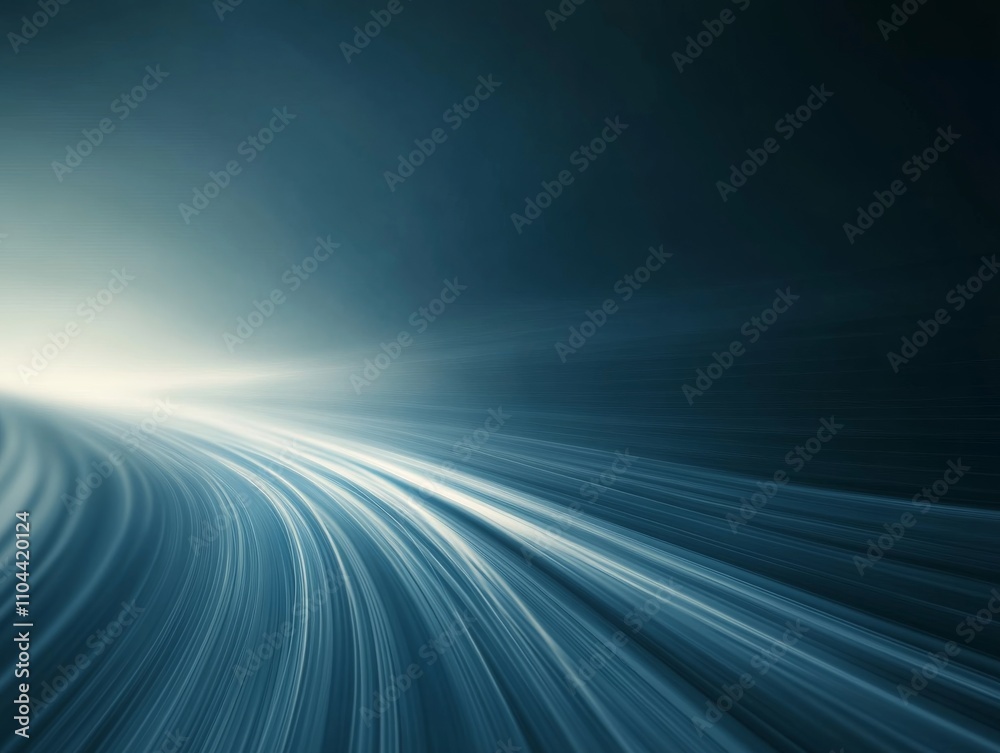 Poster A blue light streak slices through a dark atmosphere, representing speed and motion in a high-tech environment. The left side offers ample space for text or graphics