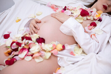 A Celebration of Pregnancy Featuring Beautiful Floral Accents and Soft Drapery Elements