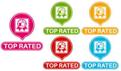 set top rated icon. best choice sign  template social media labels design vector illustration