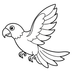 Obraz premium bird coloring page, outline, silhouette, vector