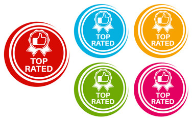 set top rated icon. best choice sign  template social media labels design vector illustration