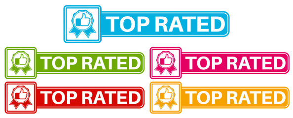 set top rated icon. best choice sign  template social media labels design vector illustration