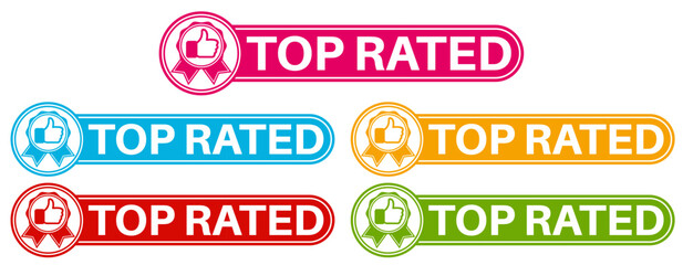 set top rated icon. best choice sign  template social media labels design vector illustration