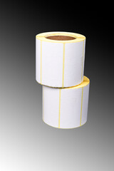 The role of label paper gluing. close-up. There is tinting.