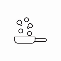 pan cook mushrooms icon sign vector