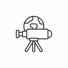 telescope earth icon sign vector