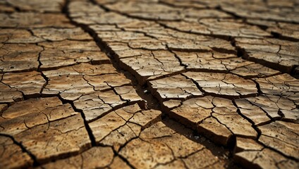 Close-up of cracked earth landscape.