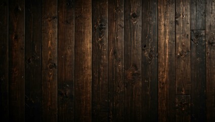 Naklejka premium Close-up of dark wooden planks with vintage texture.