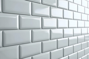 Close up details of contemporary white apartment kitchen with subway tiles, AI Generated