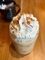 Salted caramel frape coffee