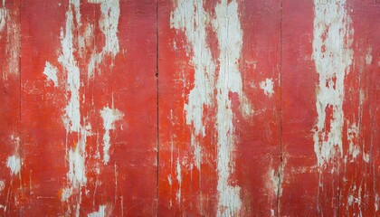 Fototapeta premium red painted wood texture seamless rusty grunge background Scratched white paint on planks of wood wall.
