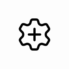 configuration plus add icon sign vector
