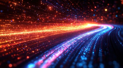 Obraz premium Colorful light trails move dynamically, creating an illusion of speed and vitality in a captivating setting