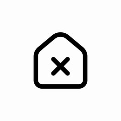 house delete icon sign vector