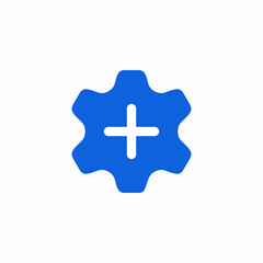 solid configuration plus add icon sign vector