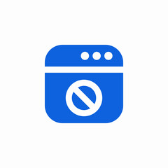 solid non available website access icon sign vector