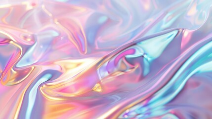 Obraz premium Abstract futuristic holographic metallic blurred background in pastel neon colors
