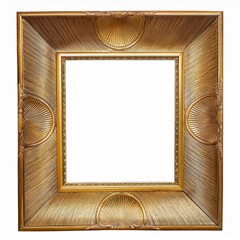 Vintage Gold Frame png element on transparent natural luxury background.