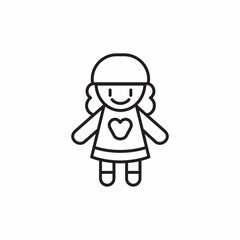 doll toy icon sign vector
