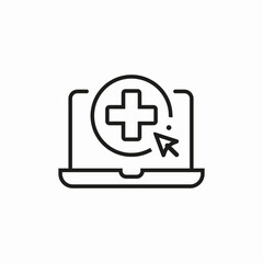 Fototapeta premium laptop online hospital icon sign vector