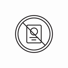 no passport icon sign vector