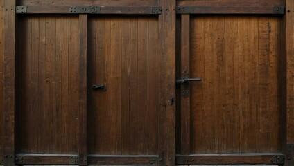 Closed wooden door.