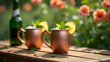 Outdoor Garden Gathering with Moscow Mule Cocktails