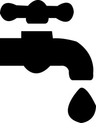 water tap glyph icon, flow, cold drink, kitchen, drink water, water pipe, use