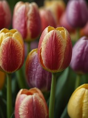 Naklejka premium Close-up of tulip flowers.