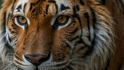 Fototapeta premium Close-up portrait of a Bengal tiger with piercing eyes.