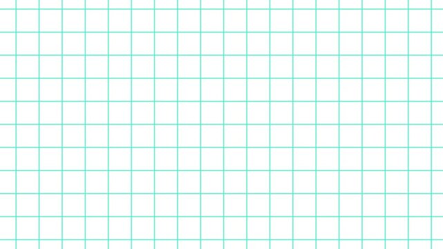 横方向に動くシンプルなチェック柄（ターコイズブルー）、グラフチェック、ラインチェック、方眼、マス目、ループ素材