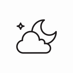 night cloud moon icon sign vector