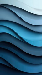 Abstract wavy lines in shades of blue create a calming and modern background, ideal for use in tech-related designs, presentations, or branding, It evokes tranquility and sophistication,