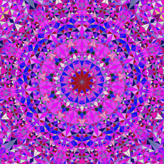 Polygonal dynamic circular tiled mosaic background - abstract colorful hypnotic vector design with triangle tiles