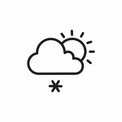 sun cloud snow icon sign vector