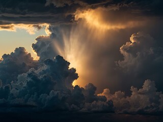 Cloudscape with light breaking through.