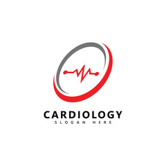 Medical Cardiology Heartbeat Logo Design