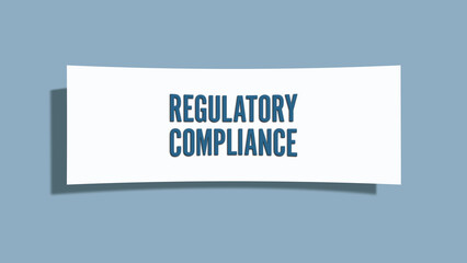 Regulatory Compliance. A card isolated on blue background.