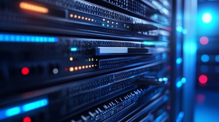 Fototapeta premium Futuristic abstract technology network background with digital connections and data flow