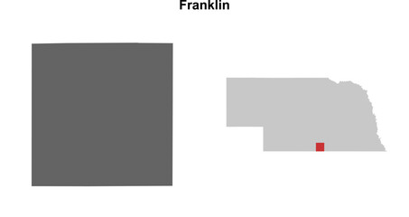 Franklin County (Nebraska) blank outline map set