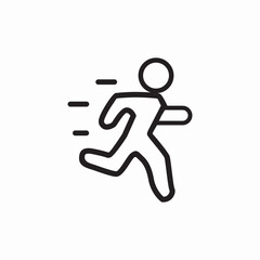 run fast icon sign vector