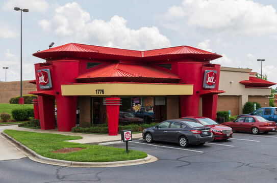 HICKORY, NC, USA-20 AUG 2018: A Jack in the Box restaurant, one of 2200 locations in the U.S.