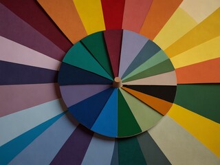 Color wheel with various hues and saturation.