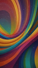 Obraz premium Colorful abstract background with wavy lines and floating circles.