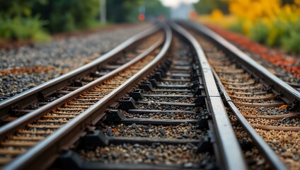 Colorful abstract train track with bright background.