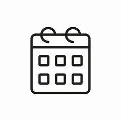 calendar page icon sign vector