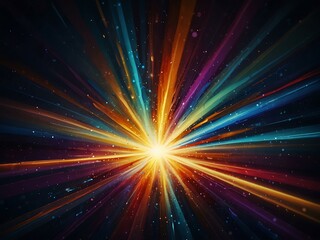 Naklejka premium Colorful explosion of light and energy in abstract design.