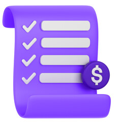 3D icon of an invoice	
