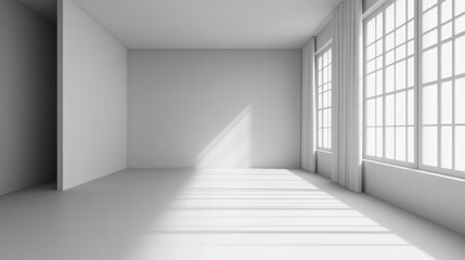 Obraz premium Empty 3D apartment on a gray background