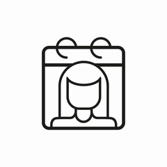 female day calendar icon sign vector